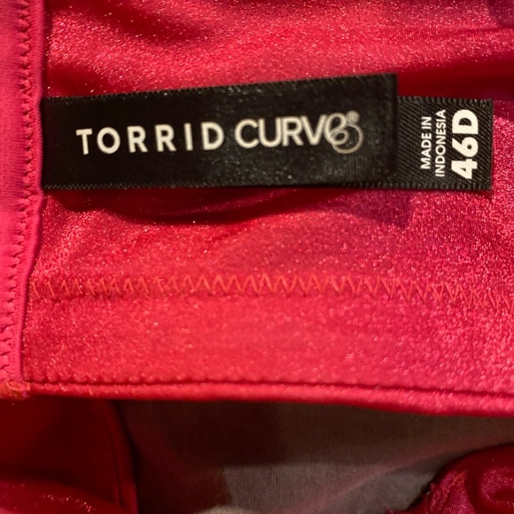 NWT Torrid T-Shirt Unlined Underwire Bra Glossy Mesh Vivacious Pink, Size 46D - Picture 7 of 7